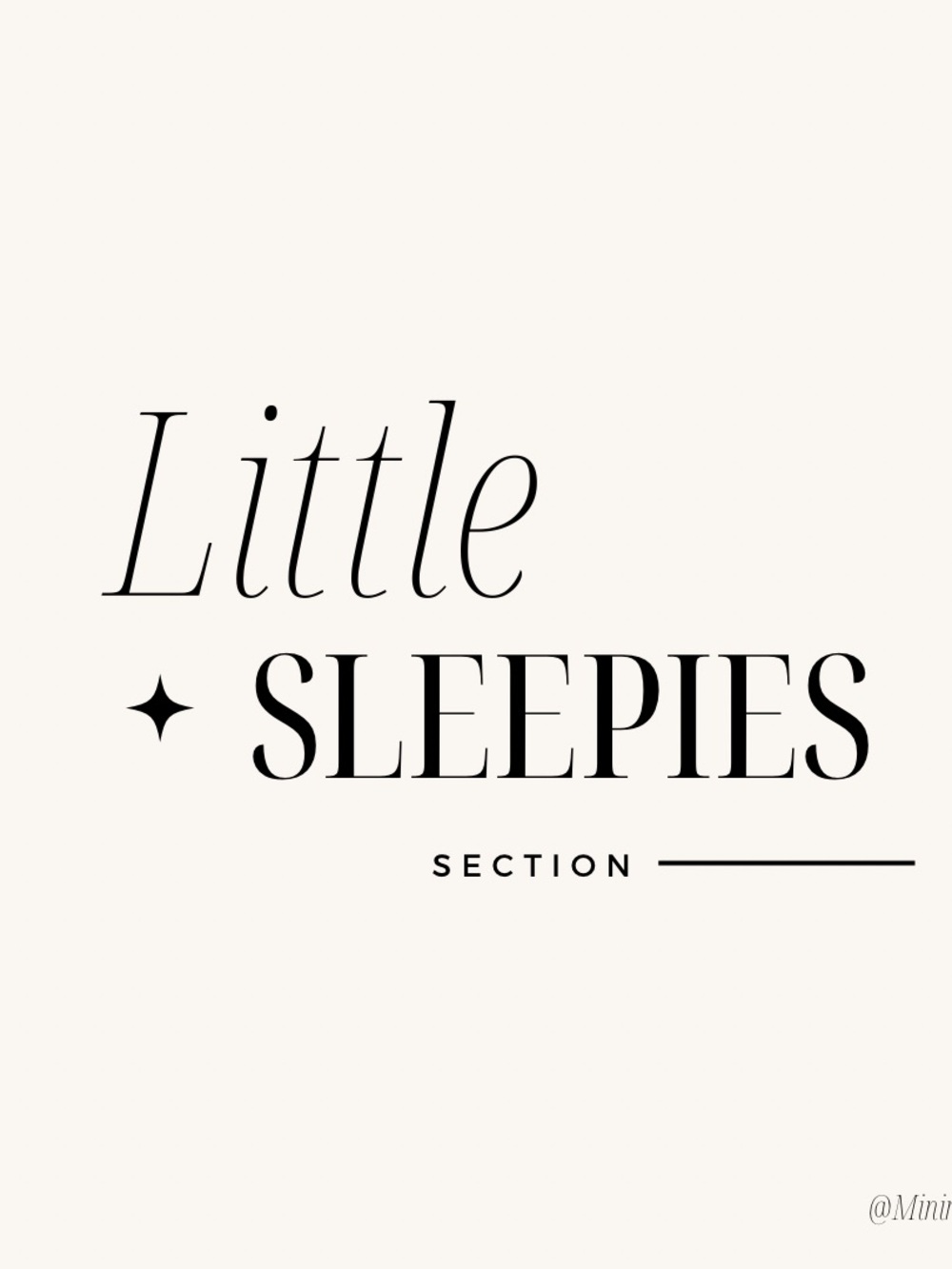 Little Sleepies Logo Tee in Cream and Black